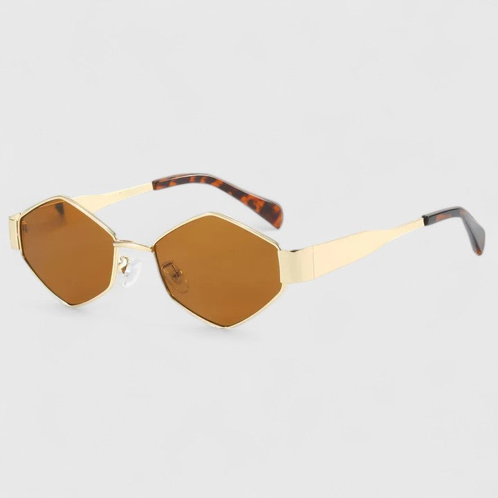 Hexagon Sunglasses Women Vintage Metal Frame UV Protection