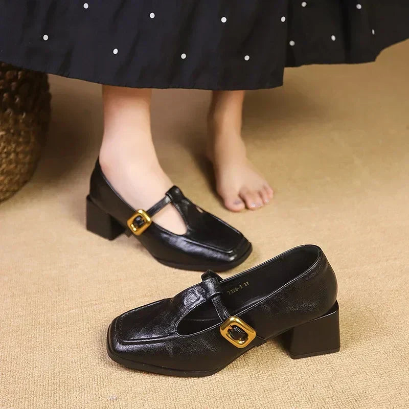 French Mary Jane Flats for Women | Comfortable Ankle Strap Shoes