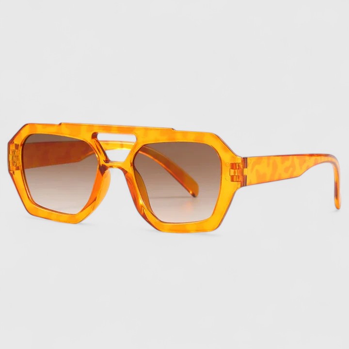 Leopard Print Sunglasses with Double Bridge Design for Women
