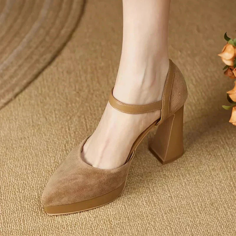 Mary Jane Heels for Women - Classic Ankle Strap Pumps