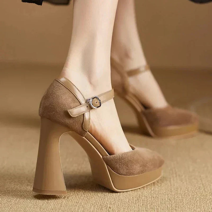 Mary Jane Heels for Women - Classic Ankle Strap Pumps