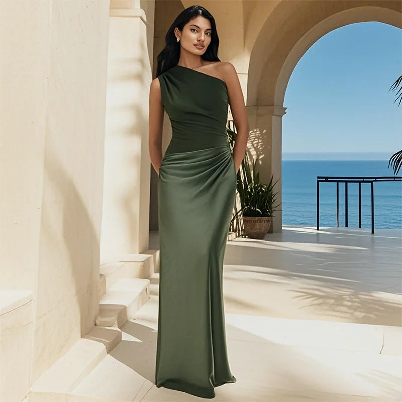 Maxi Dress in Satin - Elegant Long Dress for Women