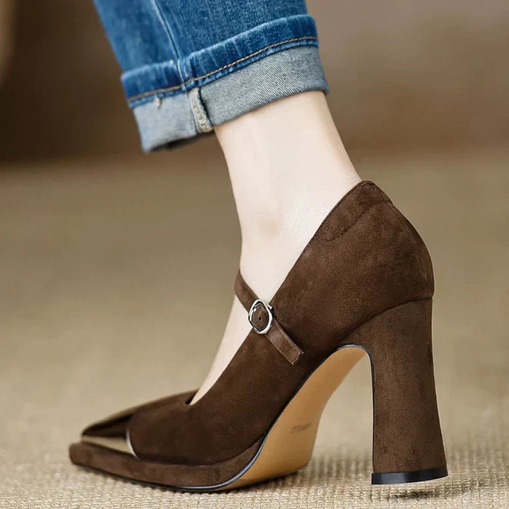 Mary Jane Pumps with Ankle Strap for Women