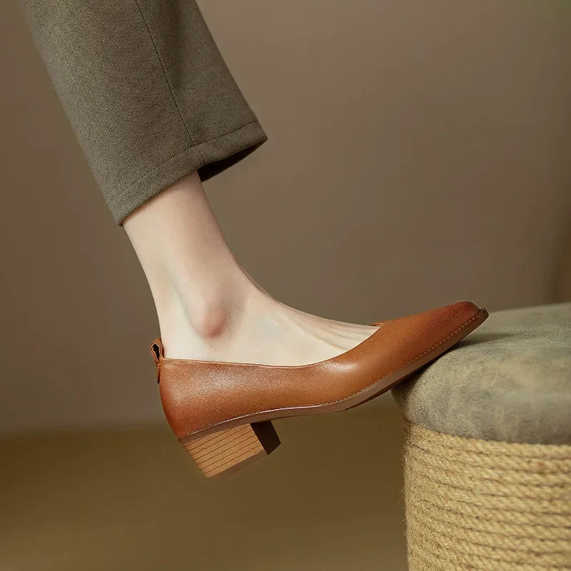 Mary Jane Flats with Ankle Strap - Classic Comfortable Pumps