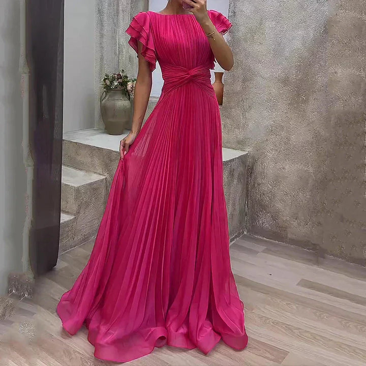 Pleated Evening Dress for Women | Elegant Maxi Dress