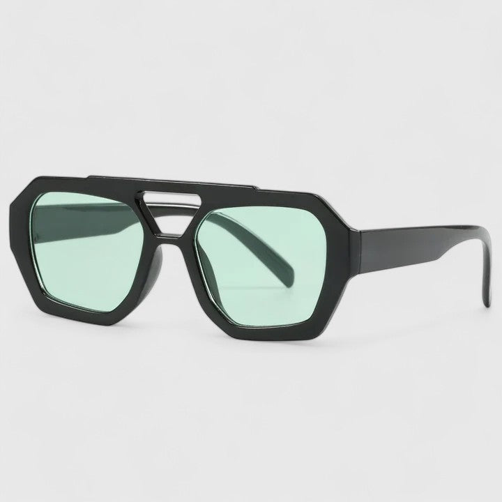 Leopard Print Sunglasses with Double Bridge Design for Women