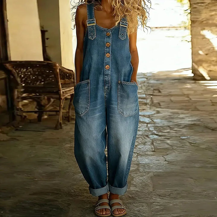Denim Overalls for Women | Soft Cotton Adjustable Strap Overalls