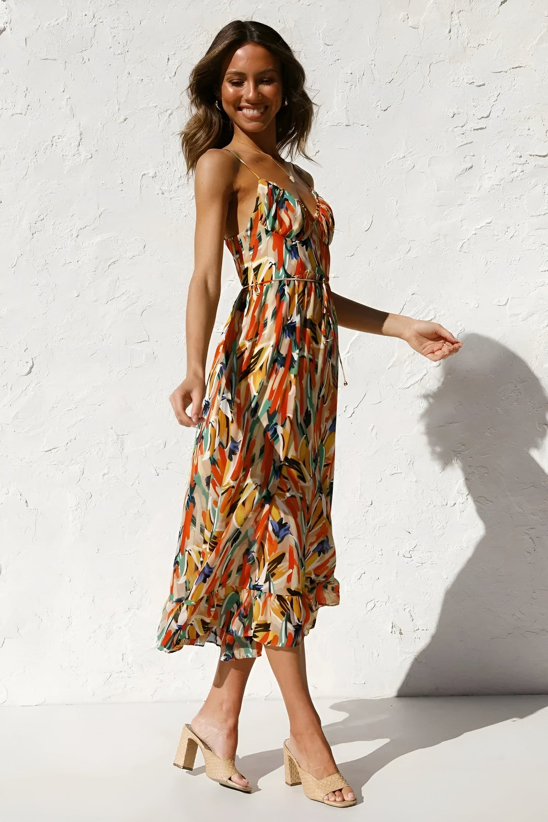 Patterned Spring Dress for Women - Elegant Floral Print Dress