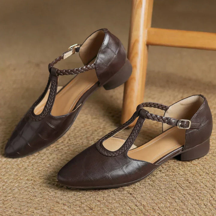 Leather Mary Jane Flats | Classic Ankle Strap Shoes