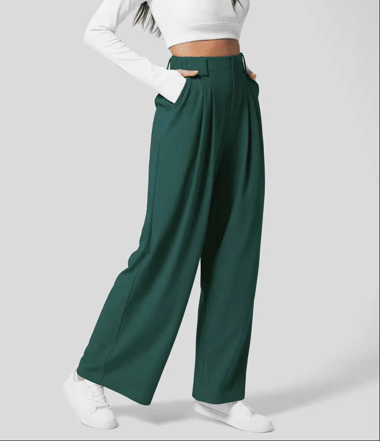 Wide Leg Trousers for Women - Modern High Waisted Pants