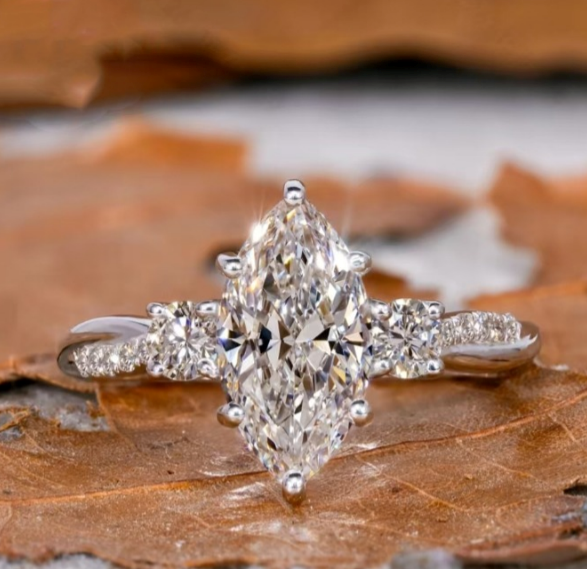 White Gold Ring - Maxine Stackable Band for Women