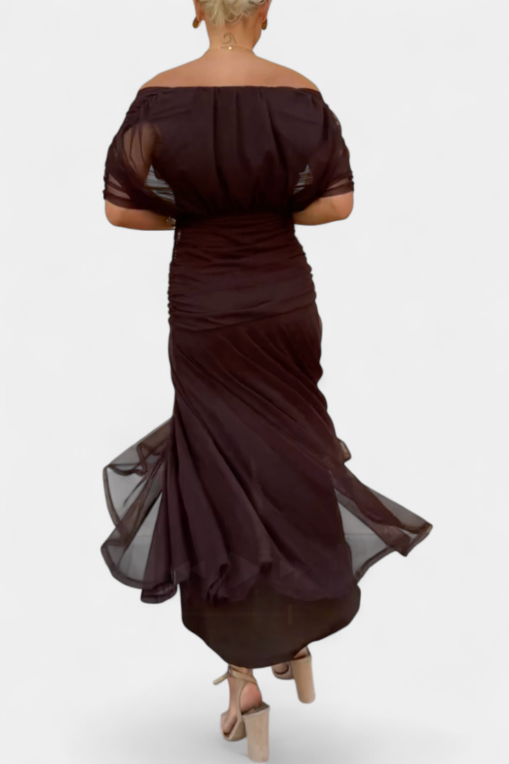 Floral V-Neck Maxi Dress with Pleated Waist - Long Sleeve
