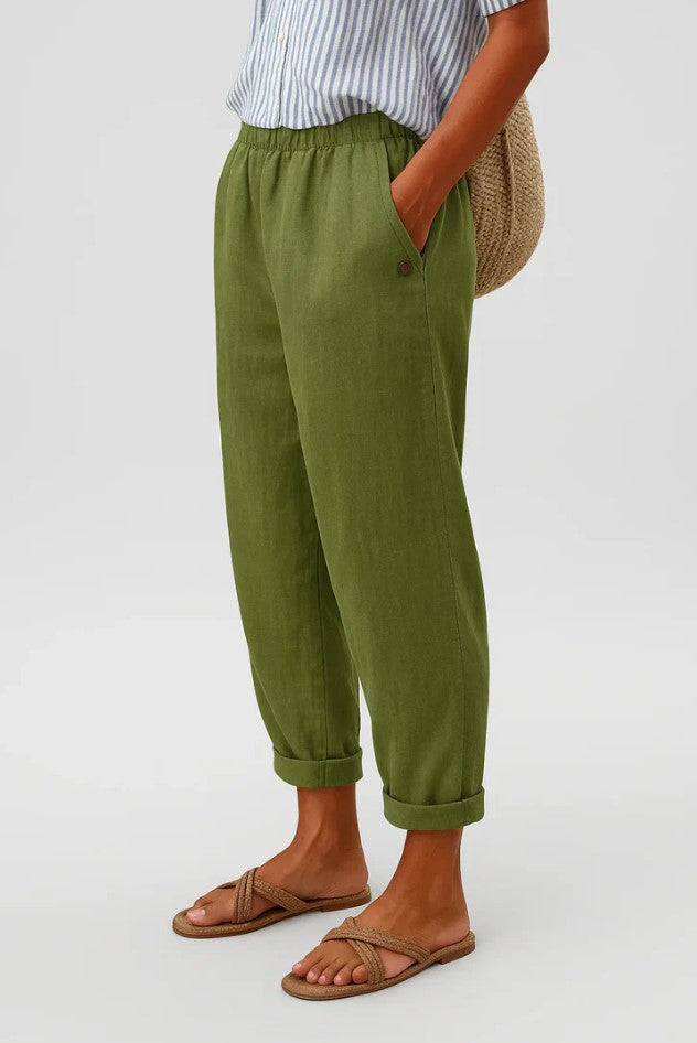 Linen Cotton Trousers for Women - Relaxed Fit Pants
