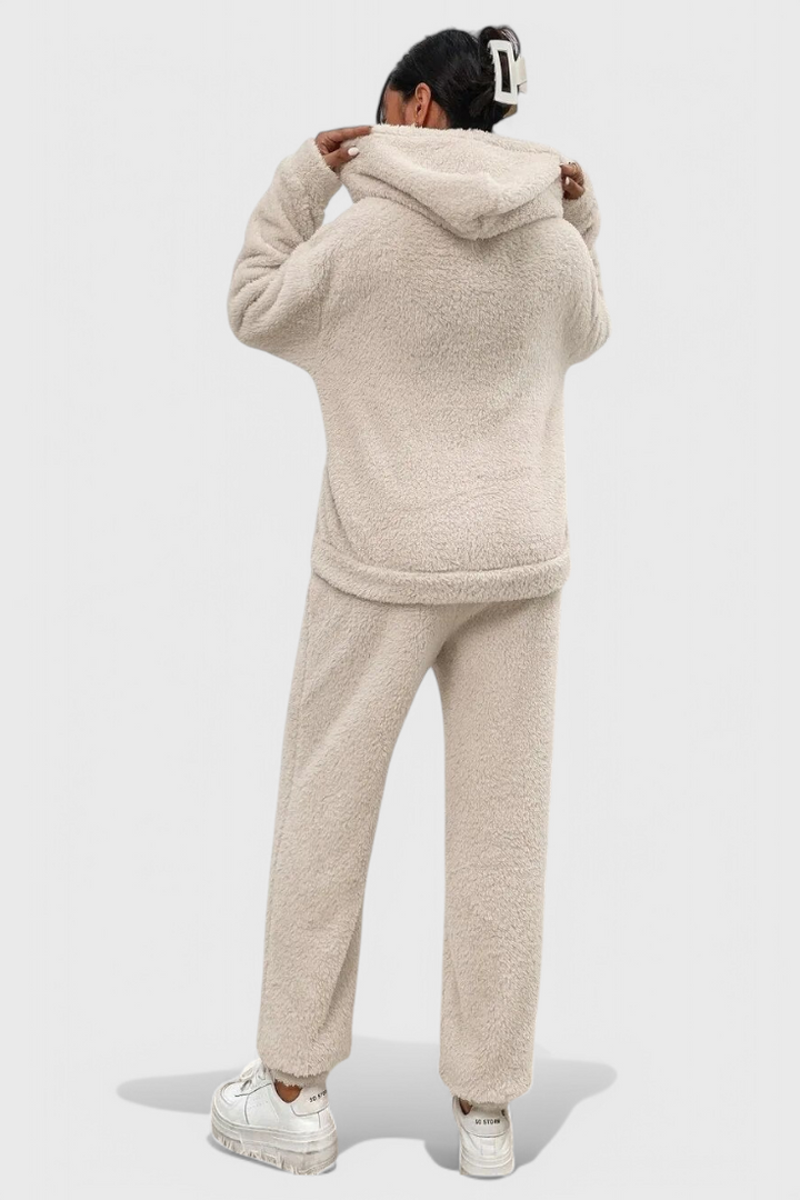 Cozy Teddy Lounge Set - Two Piece Hoodie and Pants