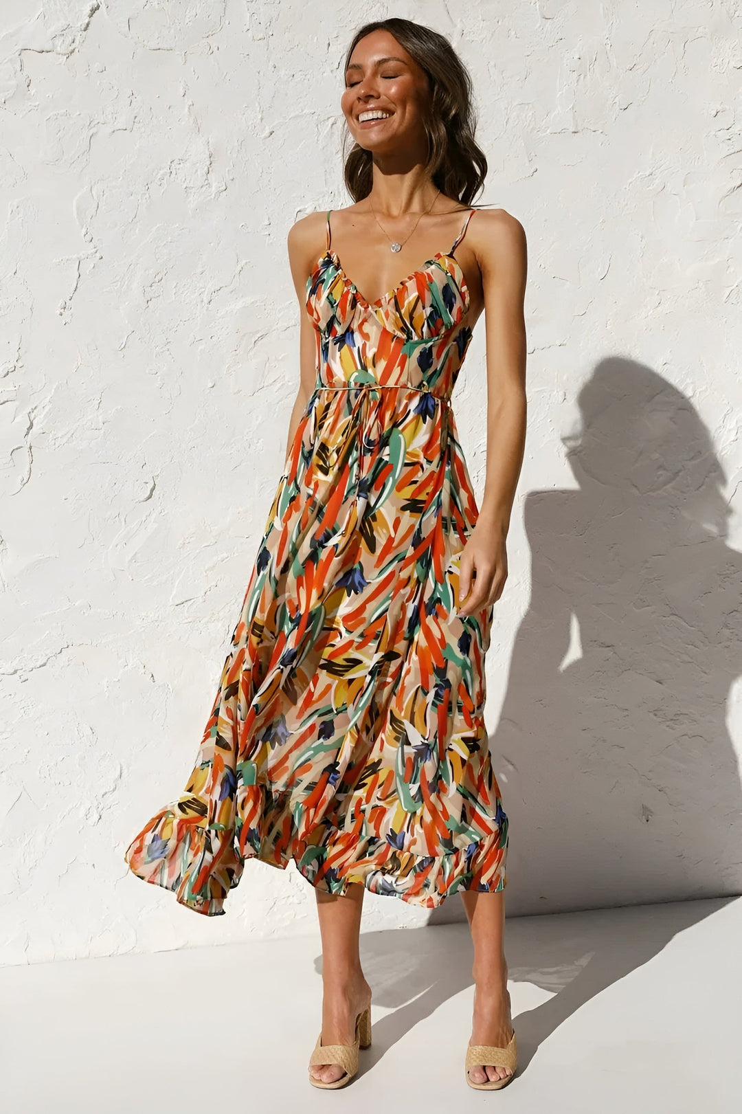 Patterned Spring Dress for Women - Elegant Floral Print Dress