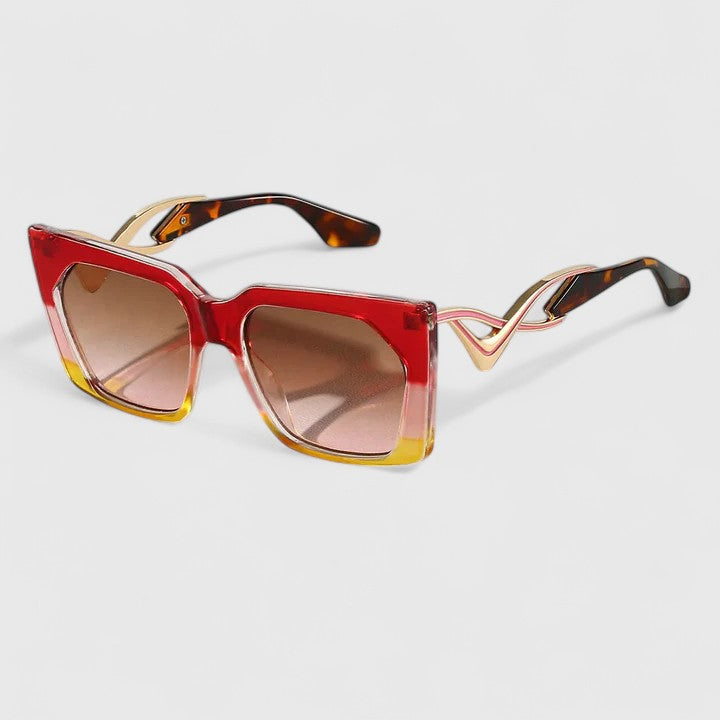 Women's Oversized Sunglasses with Gold Accent Temples