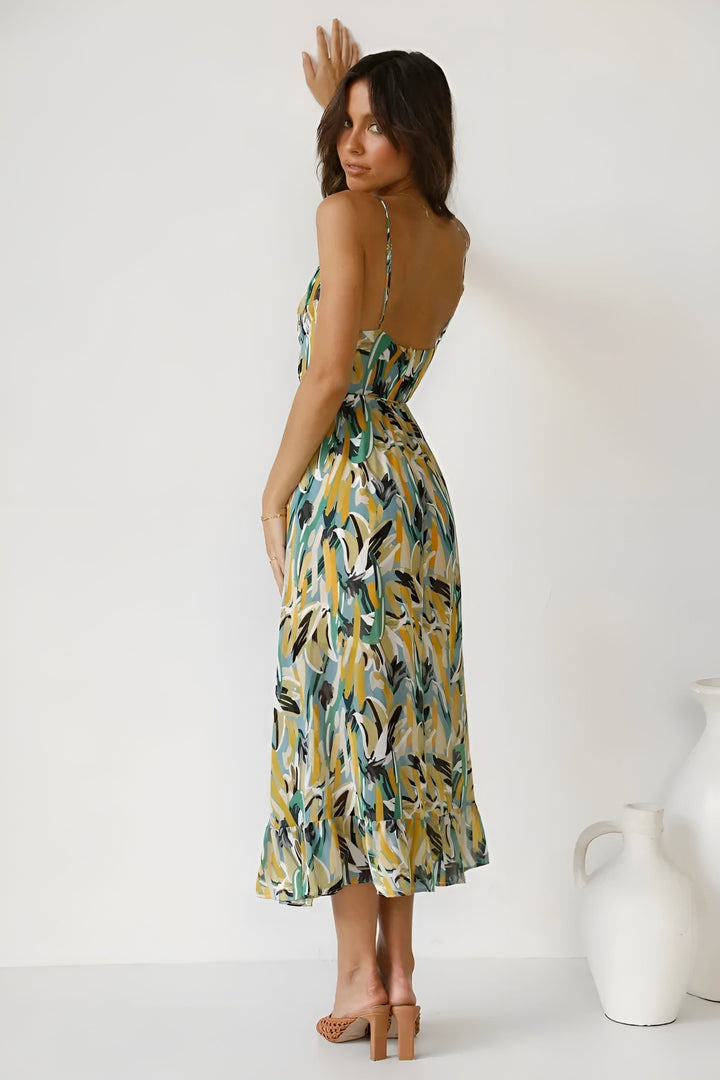 Patterned Spring Dress for Women - Elegant Floral Print Dress