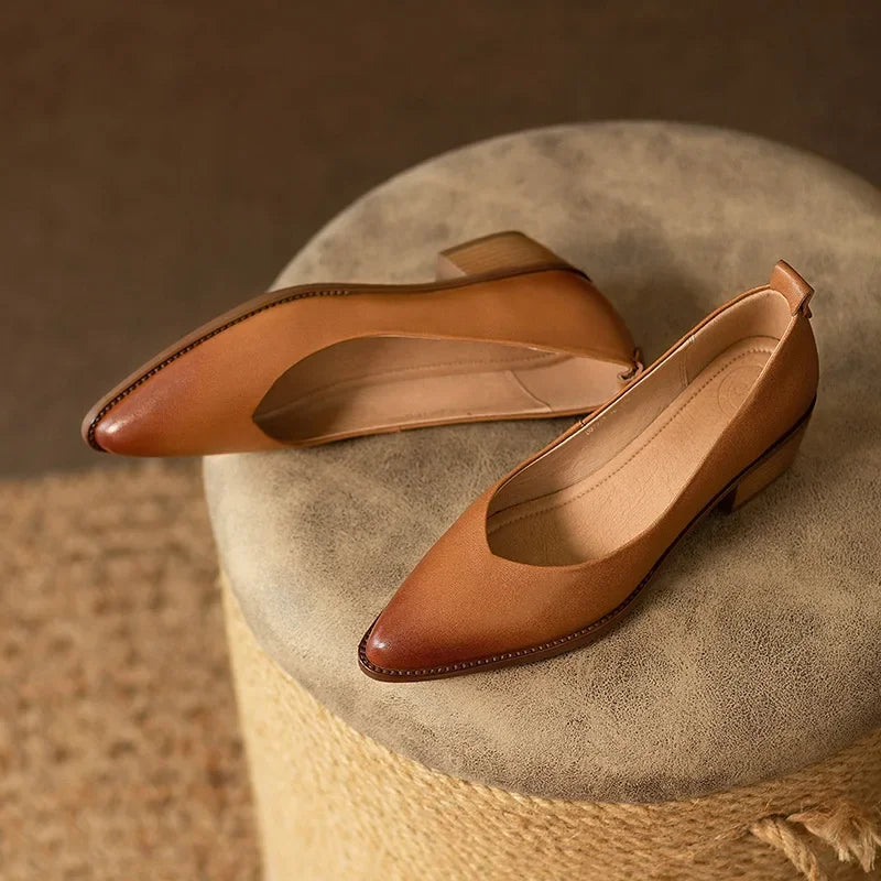Mary Jane Flats with Ankle Strap - Classic Comfortable Pumps