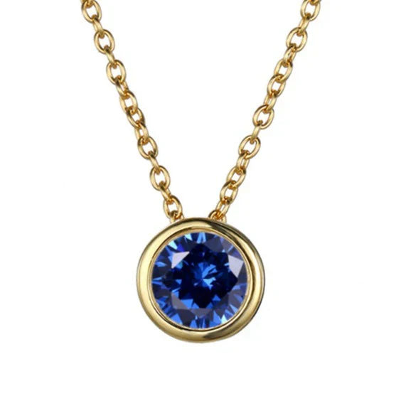 Birthstone Necklace Gold Personalized Pendant | Dainty Layering Jewelry