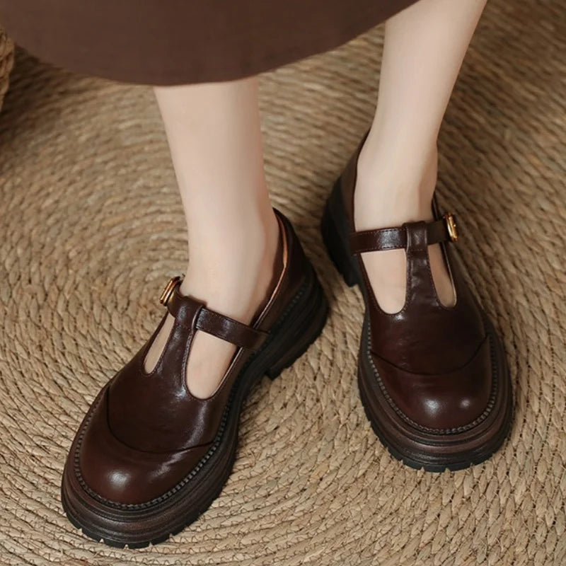 T-Bar Mary Jane Flats - Classic Comfortable Shoes for Women