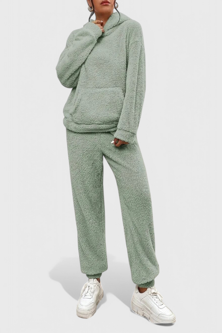 Cozy Teddy Lounge Set - Two Piece Hoodie and Pants
