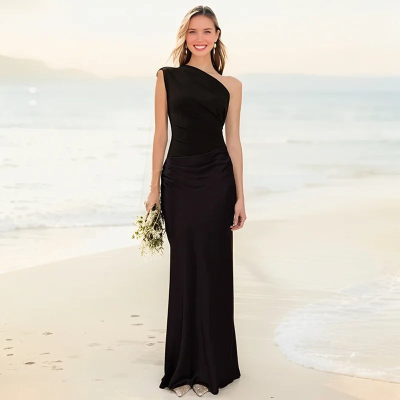 Maxi Dress in Satin - Elegant Long Dress for Women