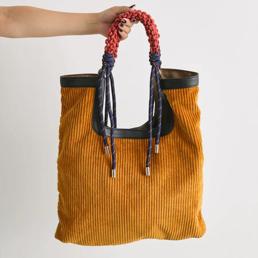 Bucket Leather Bag - Everyday Tote with Rope Handles