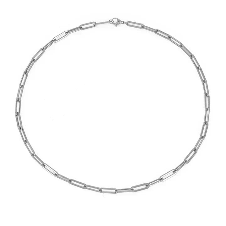 White Gold Chain Necklace - Delicate Layering Jewelry