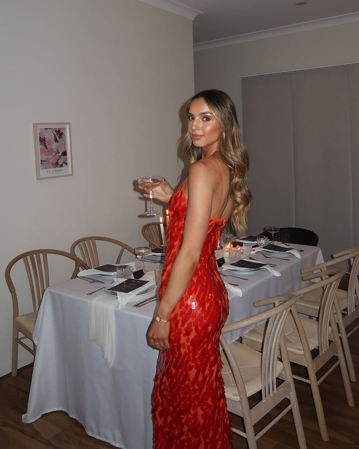 Draped Maxi Dress for Women - Elegant Flowy Summer Dress