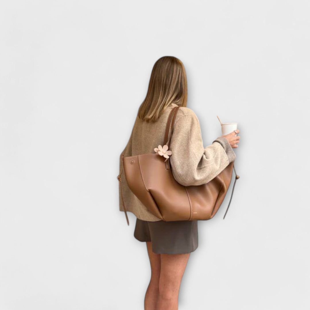 Vintage Leather Shoulder Bag for Women - Spacious Everyday Tote