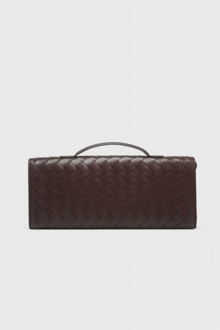Baguette Clutch Bag with Gold Knot Detail and Crossbody Strap