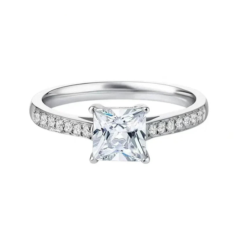 White Gold Ring - Elegant Statement Band for Women