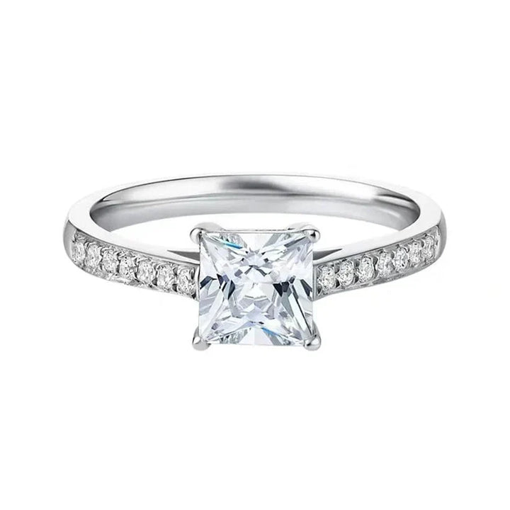 White Gold Ring - Elegant Statement Band for Women