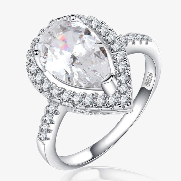 White Gold Statement Ring - Modern Elegant Design