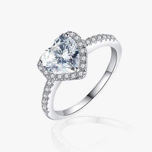 White Gold Statement Ring - Elegant Coralia Amouré Design