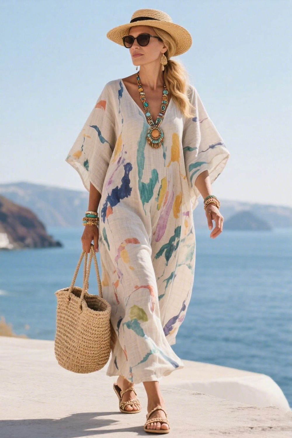 Beach Cover Up Dress for Women - Flowy Summer Sundress