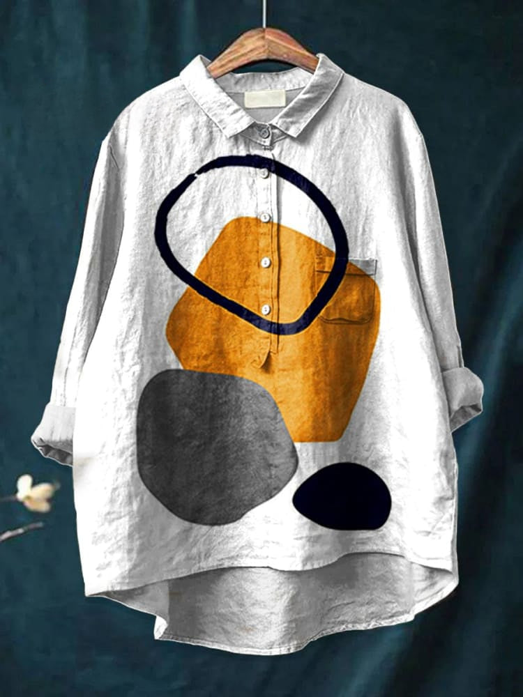 Geometric Print Blouse for Women - Sienna Abstract Shirt