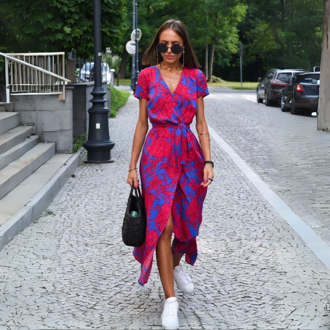 Floral V-Neck Maxi Dress for Women - Elegant Flowing Style