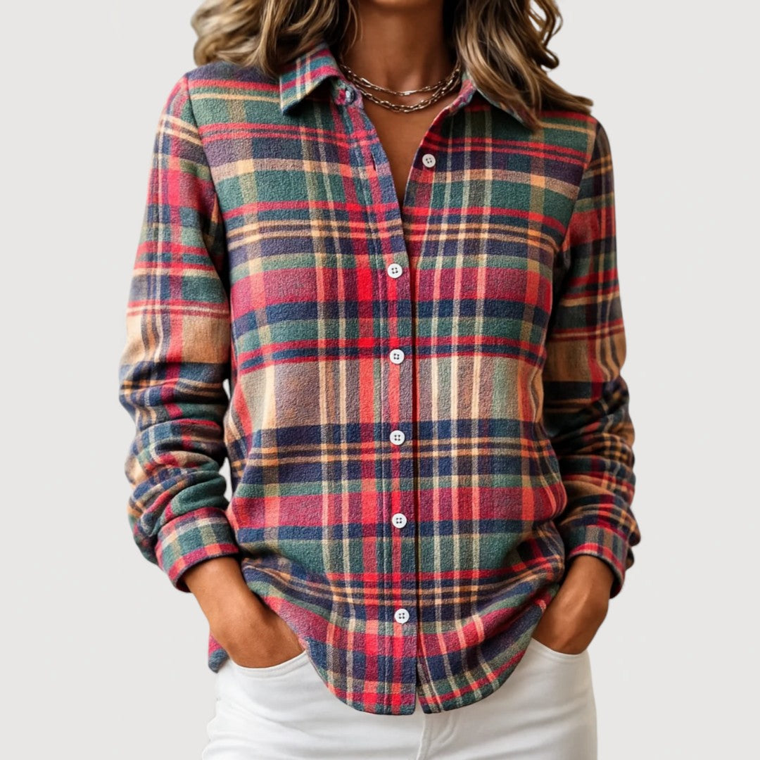 Flannel Shirt Women's Button Down - Soft Cozy Plaid Top