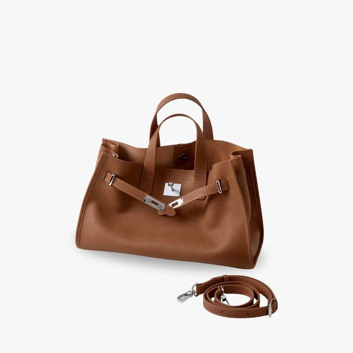 Leather Tote Bag for Work and Travel | Structured Shoulder Bag