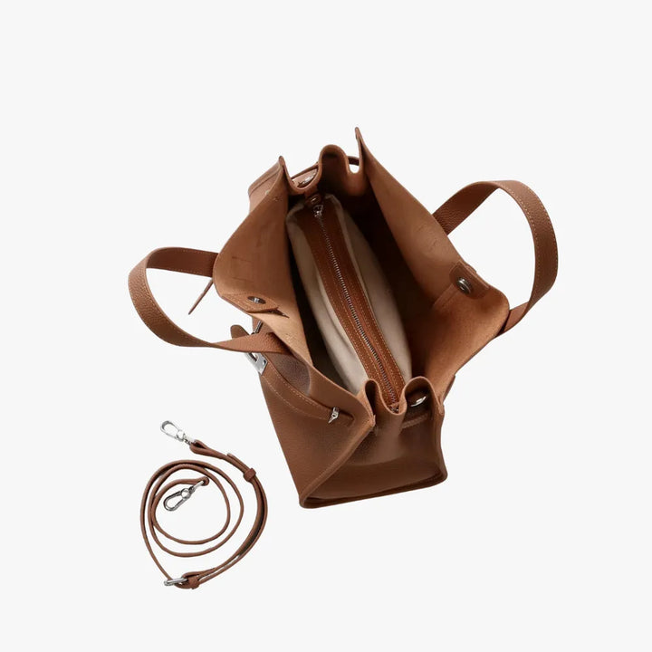 Leather Tote Bag for Work and Travel | Structured Shoulder Bag