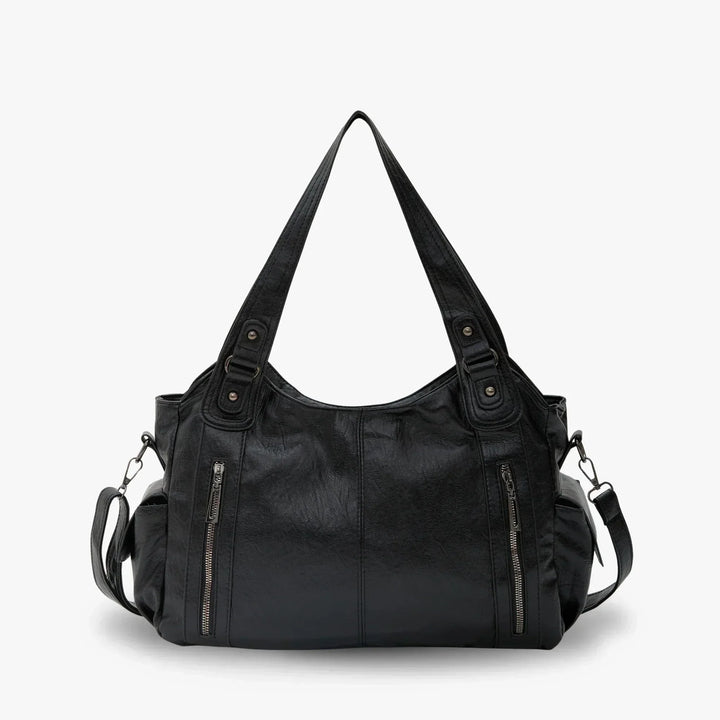 Vegan Leather Crossbody Bag - Structured Tote with Laptop Compartment