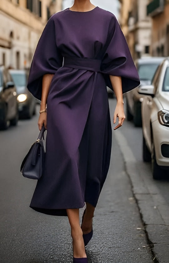 Minimalist Belted Dress for Women - Timeless Luxe Silhouette