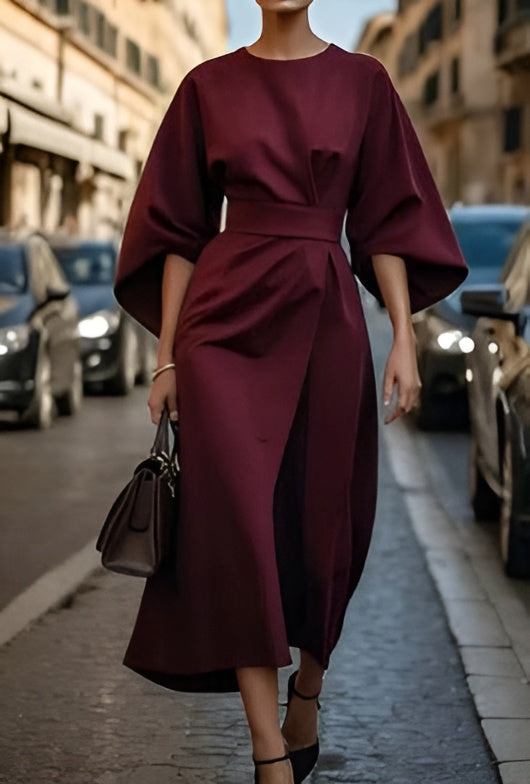 Minimalist Belted Dress for Women - Timeless Luxe Silhouette