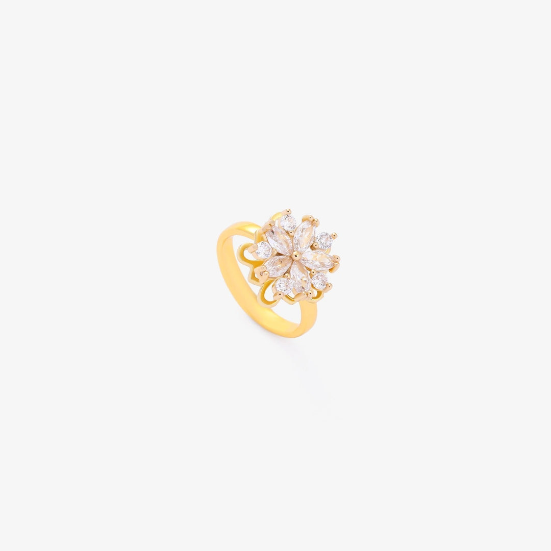 Gold Spinning Ring with Floral Accent | Worry Ring for Women