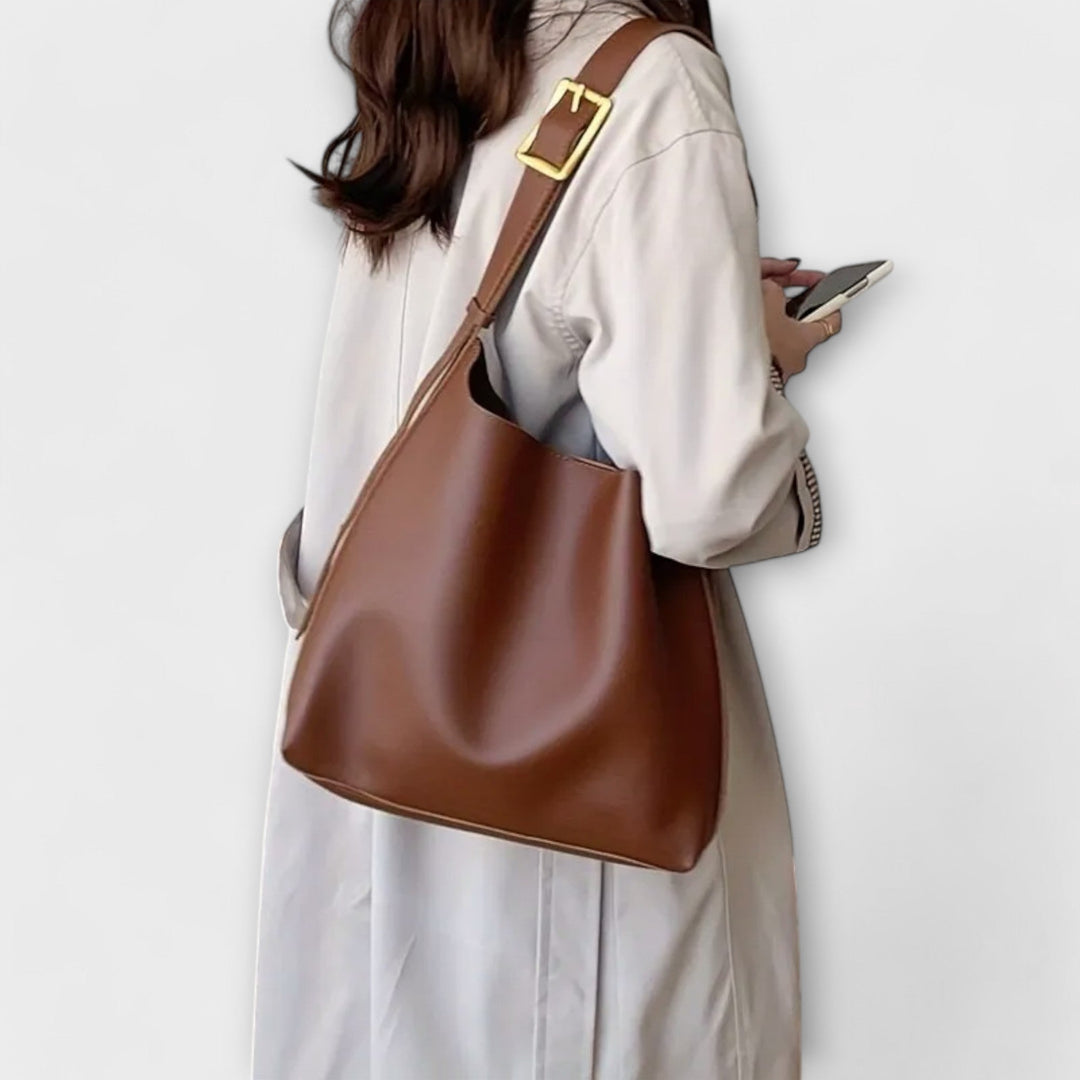 Leather Shoulder Bag for Women - Elegant Everyday Handbag