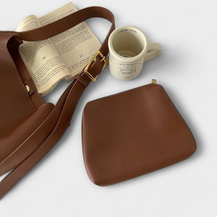 Leather Shoulder Bag for Women - Elegant Everyday Handbag