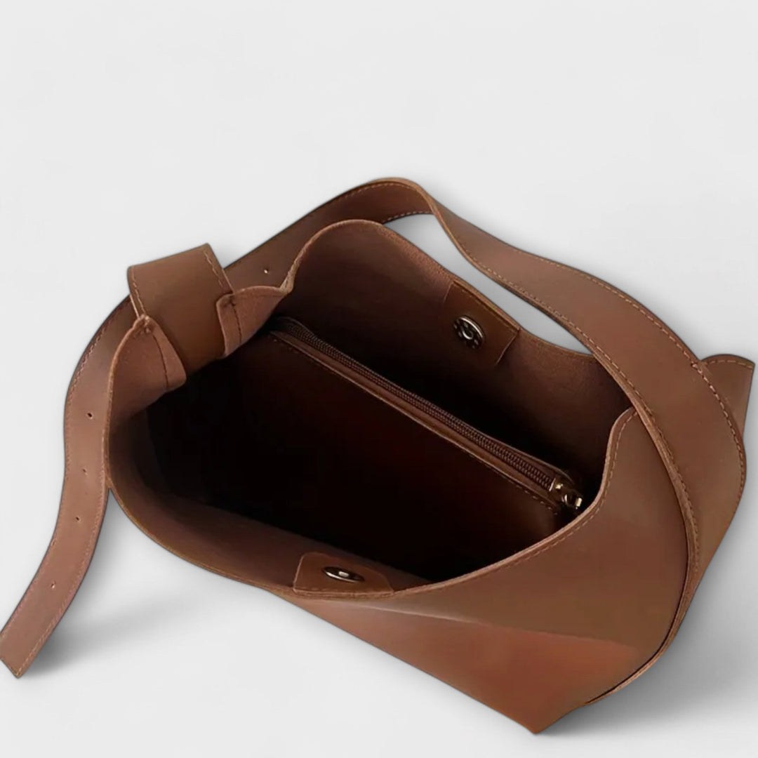 Leather Shoulder Bag for Women - Elegant Everyday Handbag