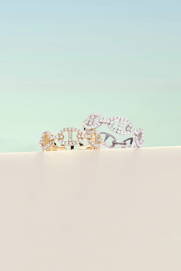 White Gold Ring with Modern Design - Isla Marina Style