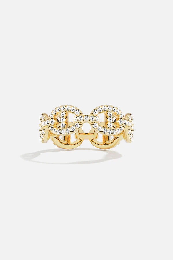 White Gold Ring with Modern Design - Isla Marina Style